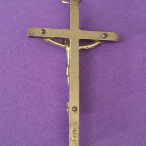 VINTAGE 1980S SILVER CROSS PENDANT “INRI”925 ITALY - Picture 2 of 2